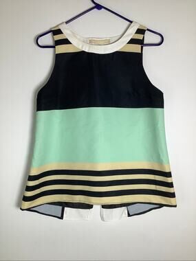Troubadour by Anthropologie Women's 8 Sleeveless Colorblock Striped Top G10-2